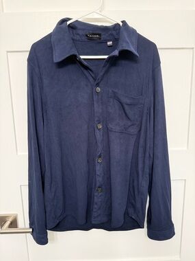 Tahari Midnight Navy Button-Up Blouse